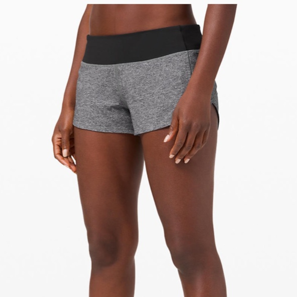 Lululemon Speed Up Short 2.5” Heather Grey/Black
